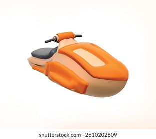 Orange Jet Ski 3d icon