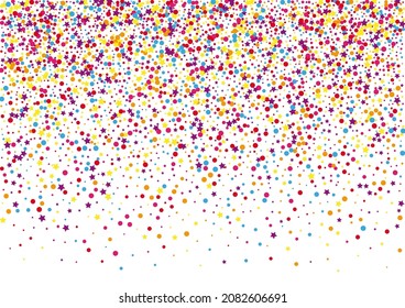 Orange Joy Circle Hintergrund. Papier-Star-Dekoration. Purple Confetti Design Illustration. Einziger Türdekor.