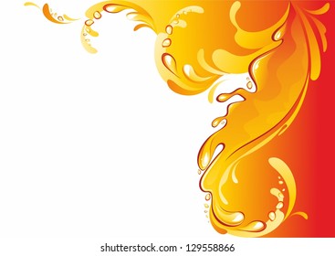 Orange juice background. Vector illustration.