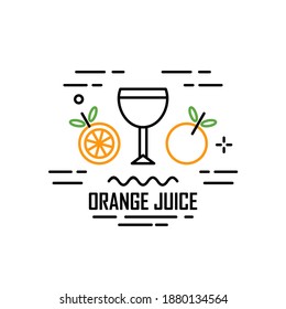 Orange juice badge illustration. Easy to edit with vector file. Can use for your logo or simple illustration. Especially about food and drink.