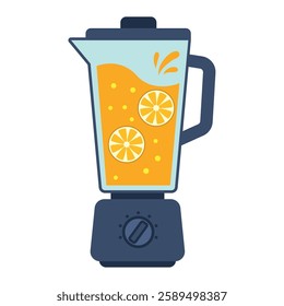 Orange Juice Blender. Icon of a blender making juice