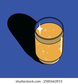 Orange juice with blue background vector illustration 