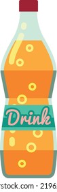 Orange juice bottle cartoon icon. Drink package