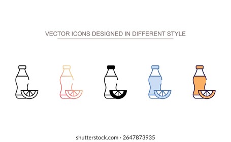 Orange Juice Bottle icon design with white background stock illustration