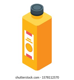 Orange juice bottle icon. Isometric of orange juice bottle vector icon for web design isolated on white background