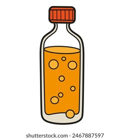 Orange juice bottle isolated on a white background. Image produced without the use of any form of AI software at any stage