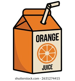 Orange juice box with fresh fruit isolated vector illustration on white background