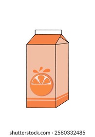 Orange juice in a box on a white background. 