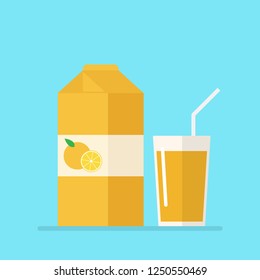 Orange Juice Box Package Orange Juice Stock Vector (Royalty Free ...