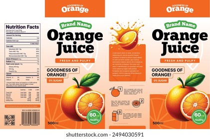 Orange Juice Box Packaging Design