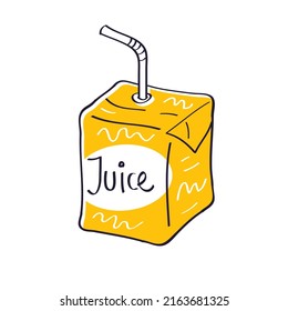 Orange Juice Box Straw Isolated Cartoon Stock Vector (Royalty Free ...