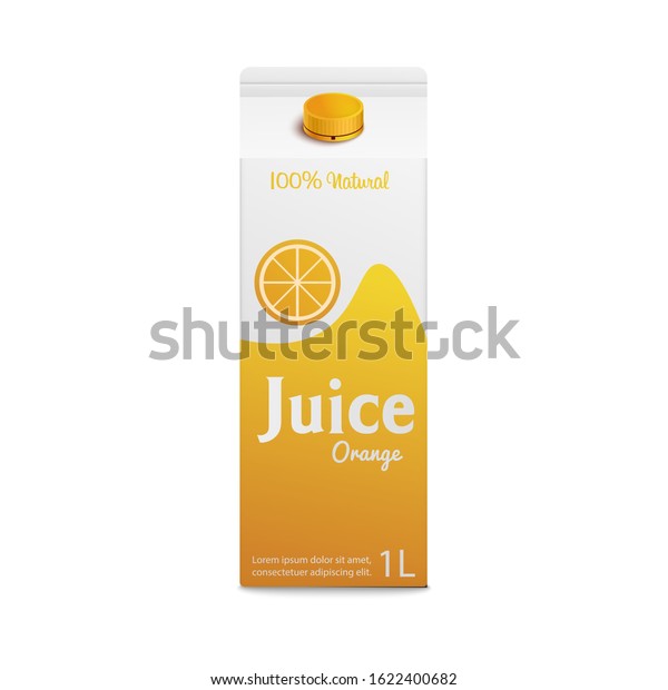 Orange Juice Box Template Isolated On Stock Vector (Royalty Free