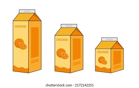 Orange juice box vector icon illustration, icon isolated on white background. Flat style vector illustration for web and mobile design.