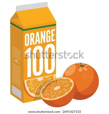 orange juice box vector isolated on white