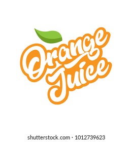 Orange Juice Calligraphy Emblem Label Stock Vector (Royalty Free ...