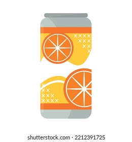 Orange Juice Can Beverage Icon Isolated