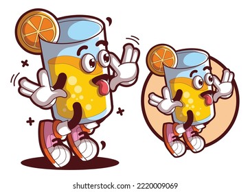 Orange Juice Cartoon Mascot Characters