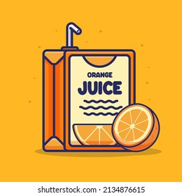 Orange Juice cartoon vector icon illustration isolated object