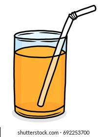 orange juice / cartoon vector and illustration, hand drawn style, isolated on white background.