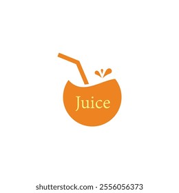 orange juice circle simple geometric symbol icon vector 