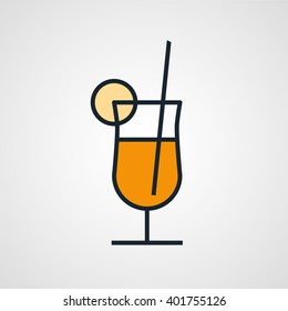 Orange juice cocktail in a glass vector icon