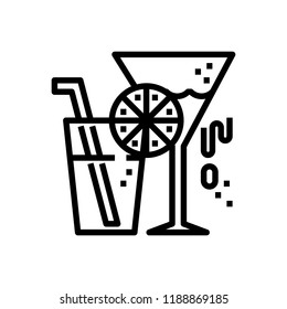 orange juice and cocktail icon, drink and beverage 