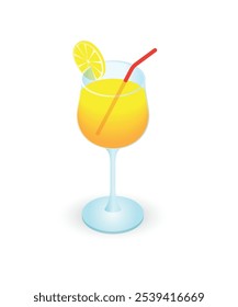 Orange juice cocktail vector illustration stock illustration