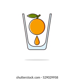 Orange juice color thin line icon.Vector illustration