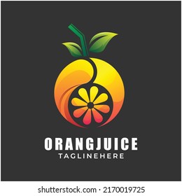orange juice colorful logo template