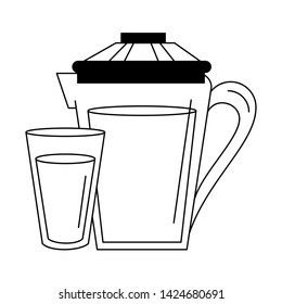 Orange juice cup and jar drink cartoon vector illustration graphic design