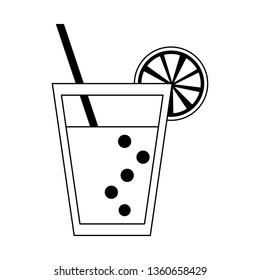 Orange juice cup with straw drink