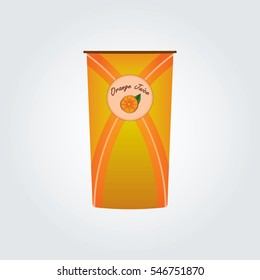 Orange juice cup vector design