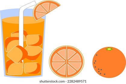 orange juice and cut oranges