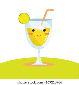 Orange Juice with cute character
