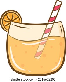 orange juice cute drawing for school flashcard