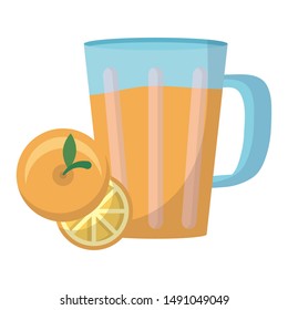 Orange juice design, Drink glass beverage fresh food and healthy theme Vector illustration