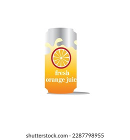 orange juice drink can icon design vector illustration