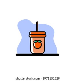Orange Juice Drink Conceptual Vector Icon Design Illustration eps10 great for any purposes