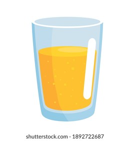 orange juice drink glass design of drink beverage liquid and refreshment theme Vector illustration