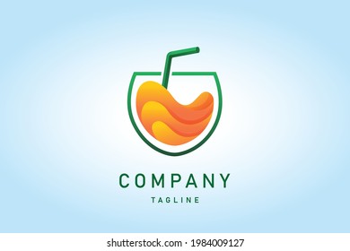 orange juice drink gradient logo