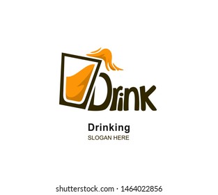 orange juice drink logo vector illustration of a minimalist shape suitable for use in drinks, cafes and restaurants
