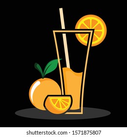 Orange Juice Drink Vector Illustration