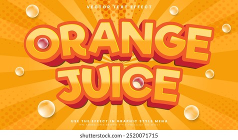 Orange Juice editierbarer Texteffekt Vorlage geeignet für tropische Früchte