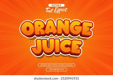 Orange juice editable text effect