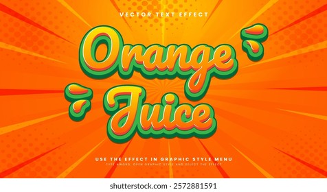 Orange Juice editable text effect Template suitable for tropical food Theme