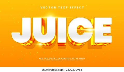 Orange juice editable text style effect. Vector text effect with glowing luxury concept.