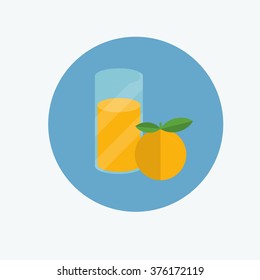 Orange juice. Flat design. Vector illustration