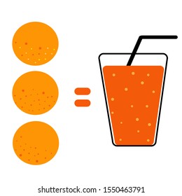 Orange juice flat vector illustration.