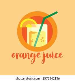 Orange Juice Fresh Logo Vector Illustration
