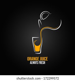 orange juice glass bottle menu design background